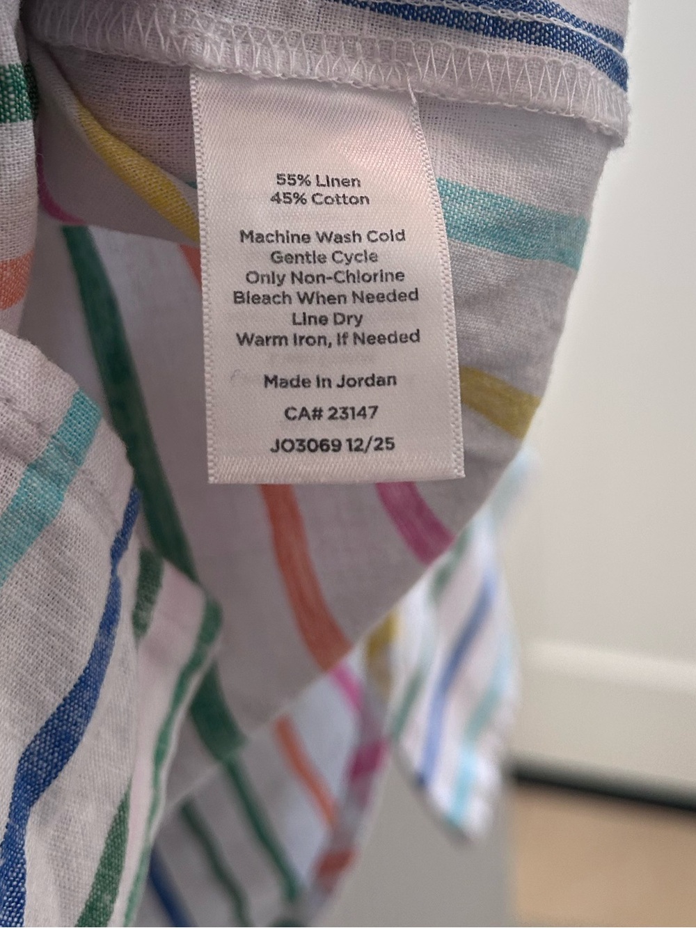 Talbots Plus LINEN EVERYDAY RELAXED SHIRT HARMONIOUS STRIPE 2X Cotton Buttondown - Picture 5 of 6